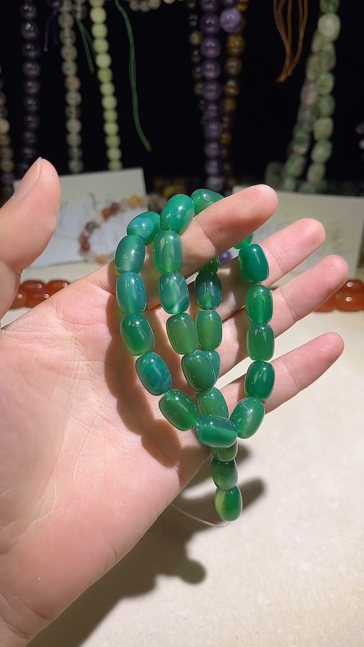 未镶嵌玛瑙/玉髓珠宝半成品绿玛瑙卡10*14
