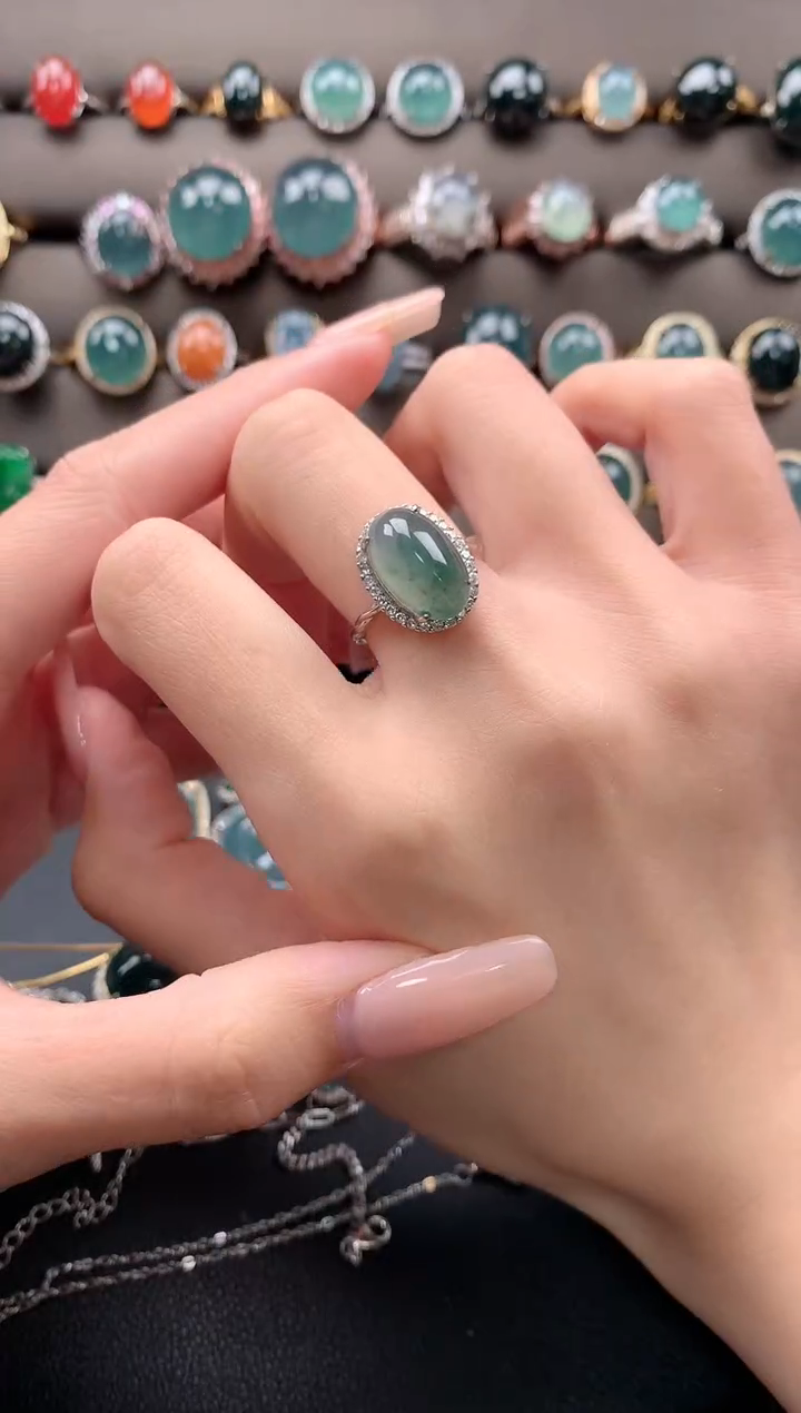 【闪购商品】翡翠戒指银S925镶嵌3123123