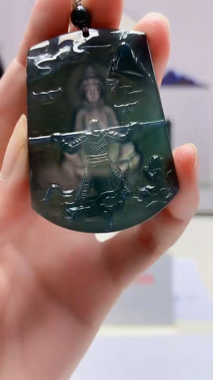 【闪购商品】定制翡翠未镶嵌4688zm-毛货挂件人物202