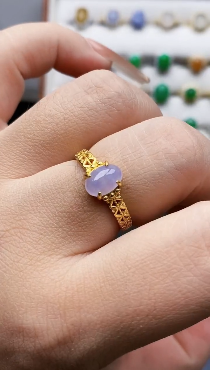 银S925镶嵌戒指翡翠0176