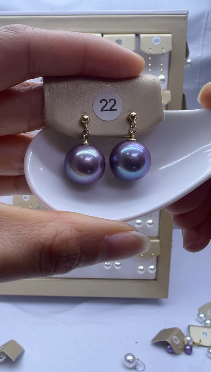 银S925镶嵌耳饰淡水珍珠22