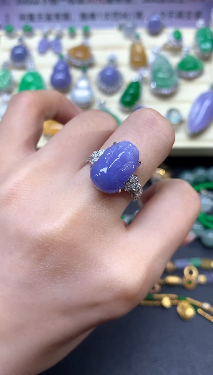 【闪购商品】翡翠18K金镶嵌戒指戒指|16800+1680