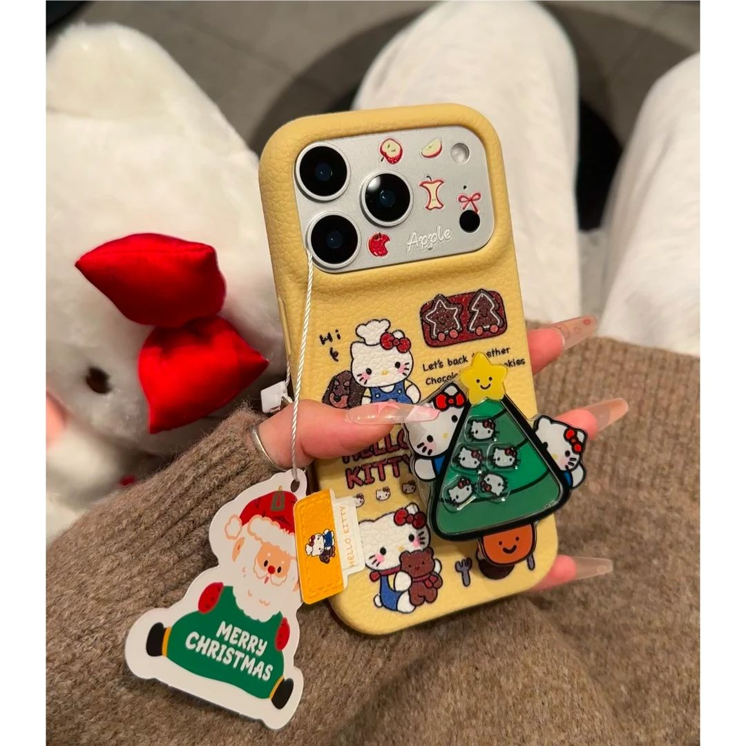 适用苹果17/16圣诞树凯蒂摇摇乐支架壳华为mate70软pura80小米17