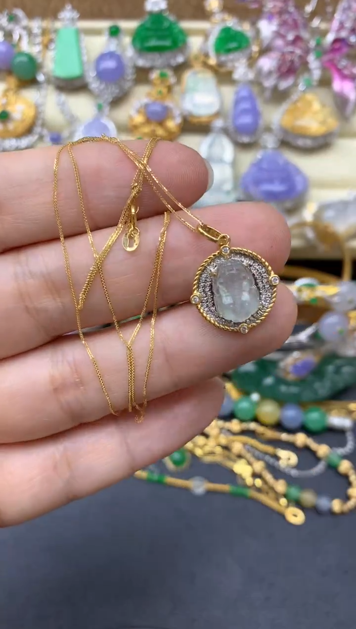 【闪购商品】翡翠颈饰18K金镶嵌187-中国好珍宝