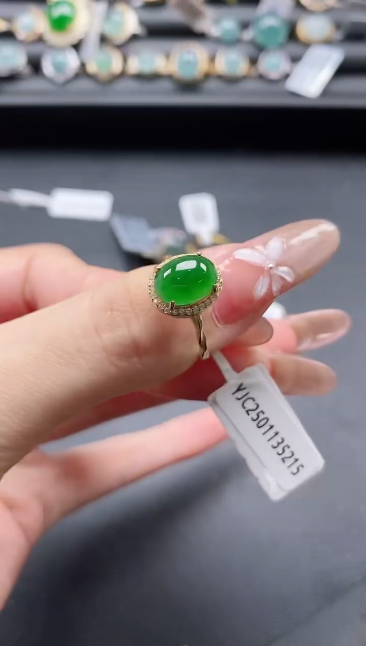 【闪购商品】翡翠戒指银S925镶嵌1111