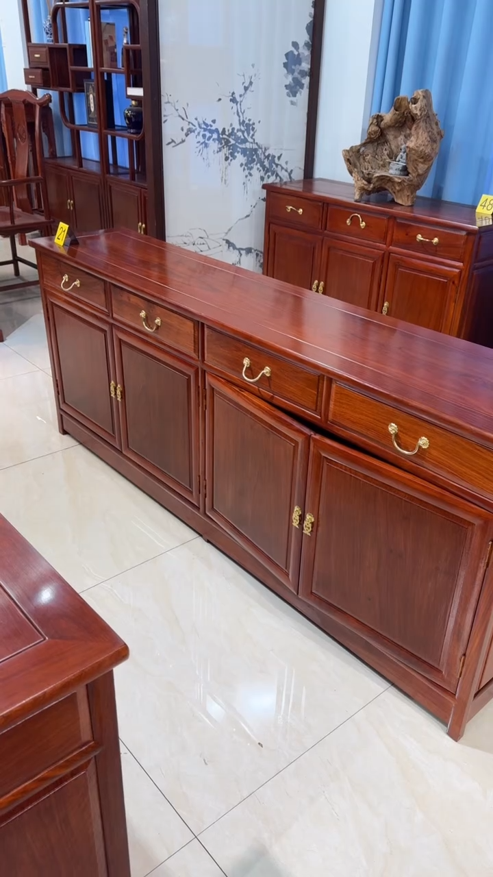 花梨木类柜类家具江****刚刺猬紫檀餐边柜178*40*80四门四抽