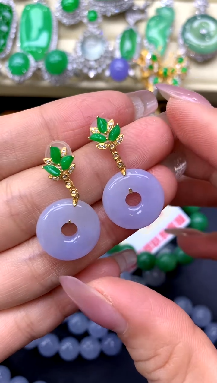 18K金镶嵌翡翠耳饰196-中国好珍宝