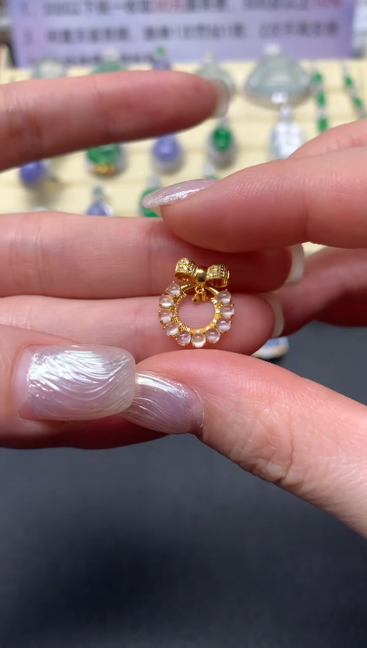 【闪购商品】翡翠吊坠(不含链)18K金镶嵌吊坠|1480+148