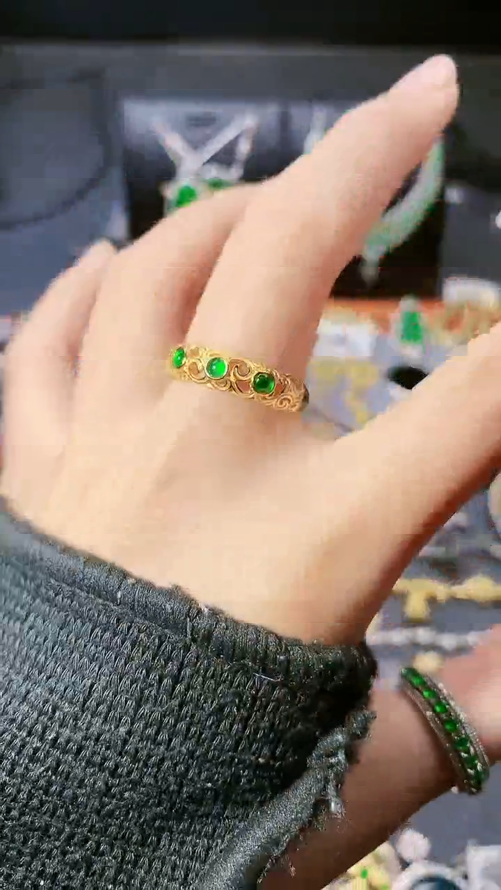 【闪购商品】翡翠戒指银S925镶嵌戒指
