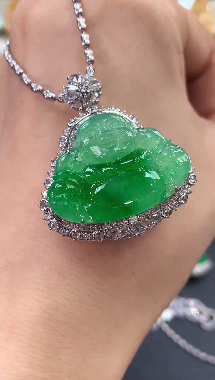 【闪购商品】翡翠吊坠(不含链)18K金镶嵌 D15