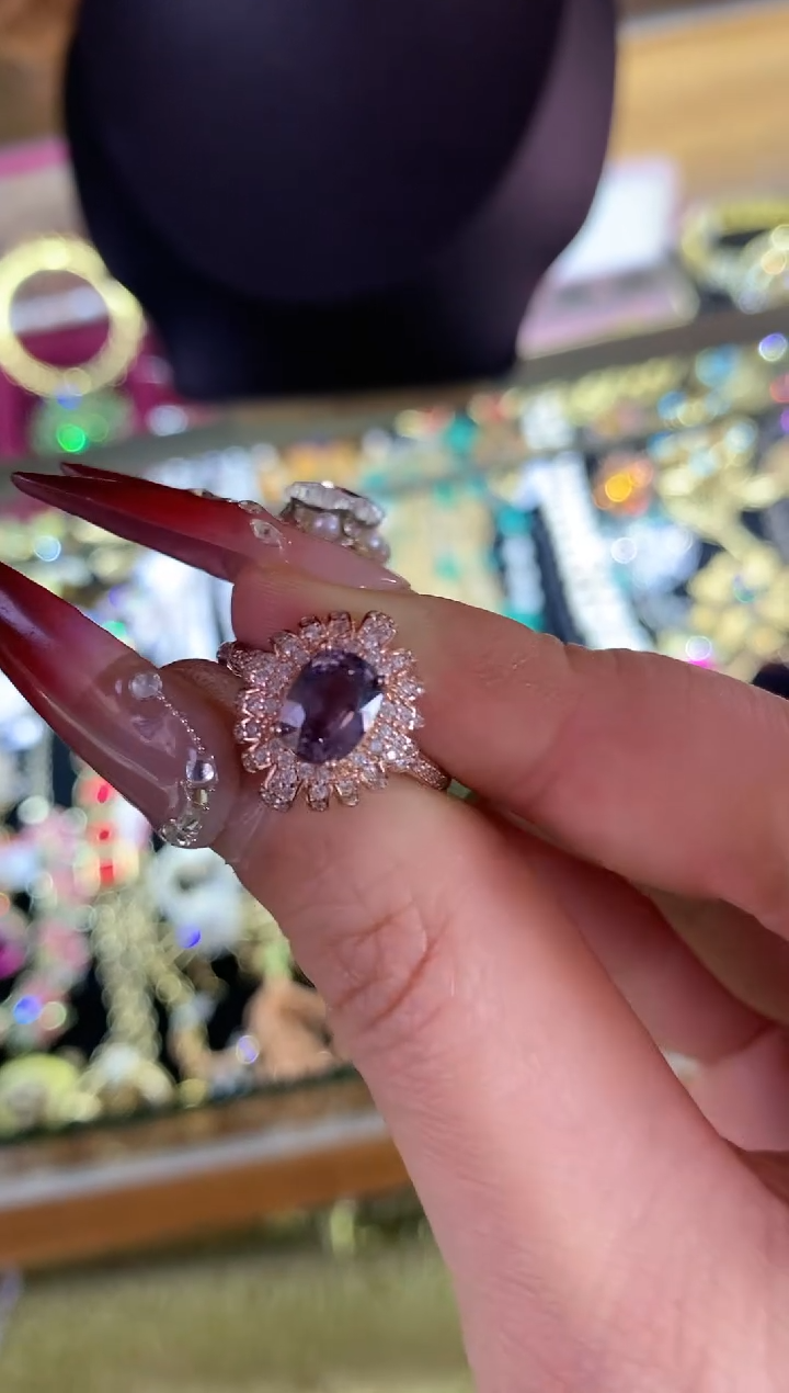 【闪购商品】尖晶石戒指银S925镶嵌楚楚中古珠宝甄选不退换