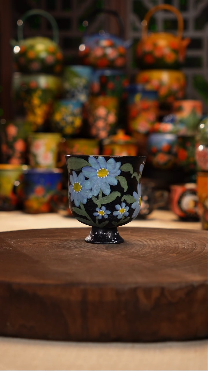 紫砂 油画釉下彩手绘