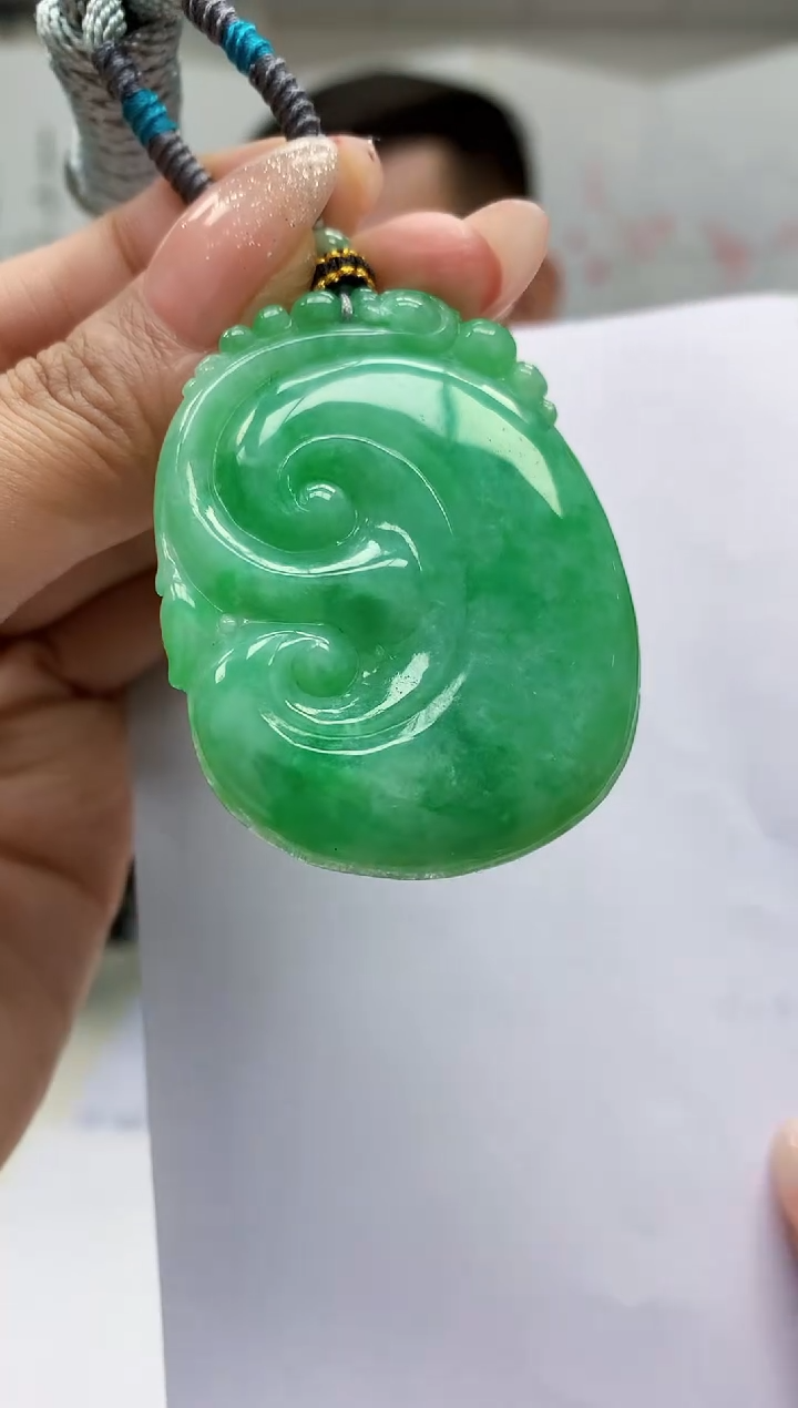 【闪购商品】定制翡翠未镶嵌5152MM-毛货挂件88