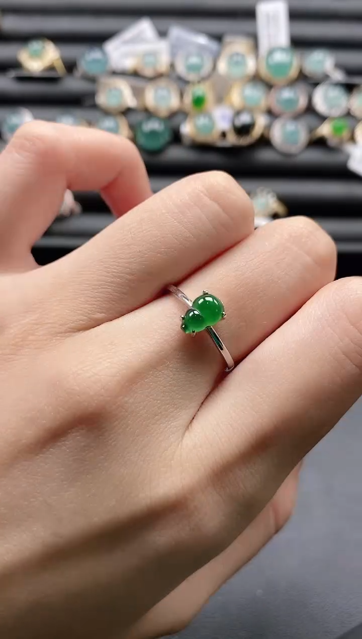 【闪购商品】翡翠戒指银S925镶嵌1111