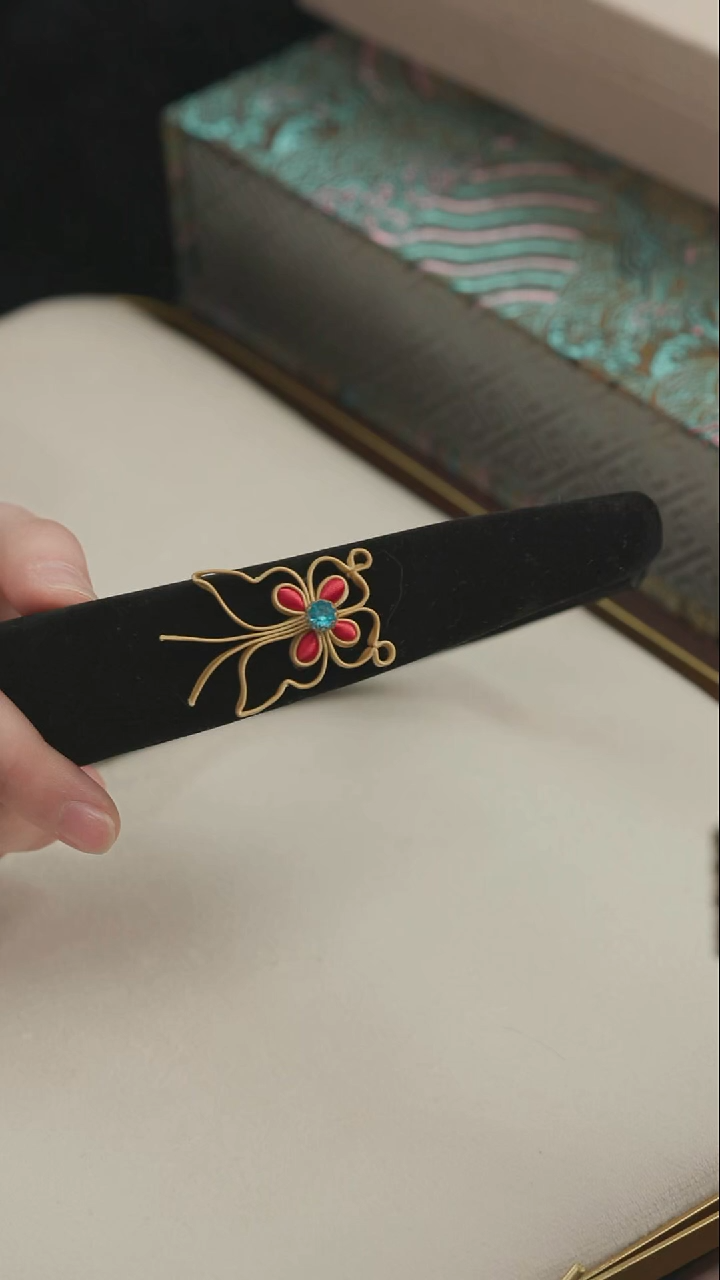 刺绣湘传礼盘扣发箍