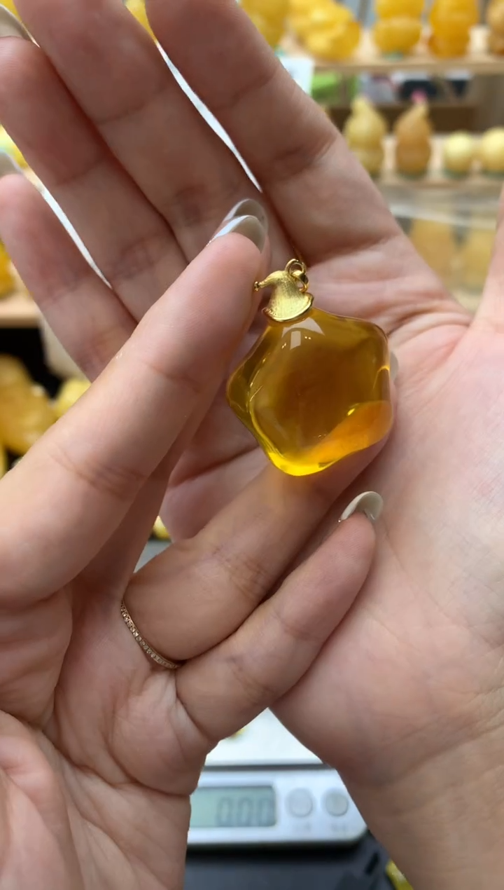 琥珀银S925镶嵌珠宝奇石139琥珀蜜蜡微瑕