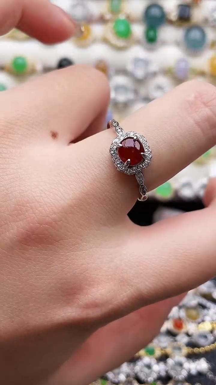 银S925镶嵌戒指翡翠16