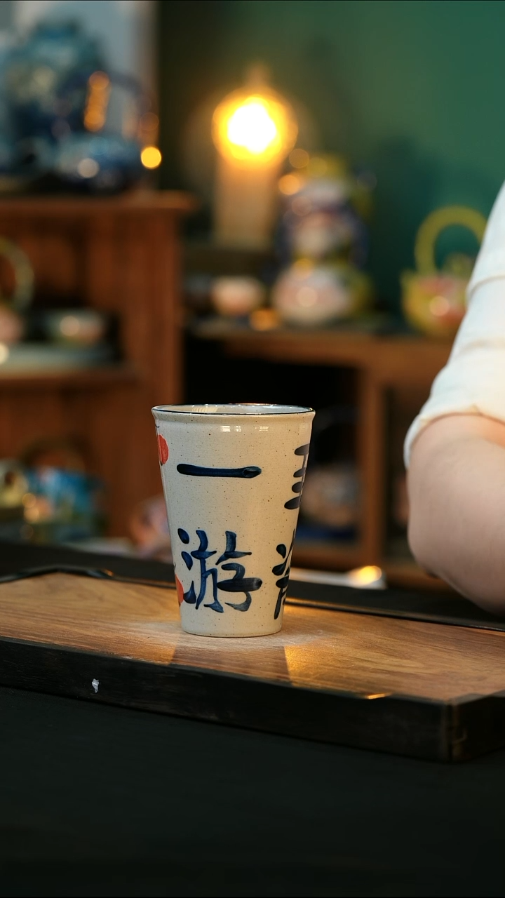 杯手绘心瓷陶瓷浮力