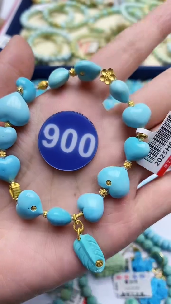 【闪购商品】绿松石手链18K金镶嵌900