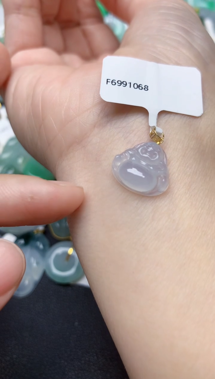 颈饰18K金镶嵌翡翠天然缅甸A货翡翠