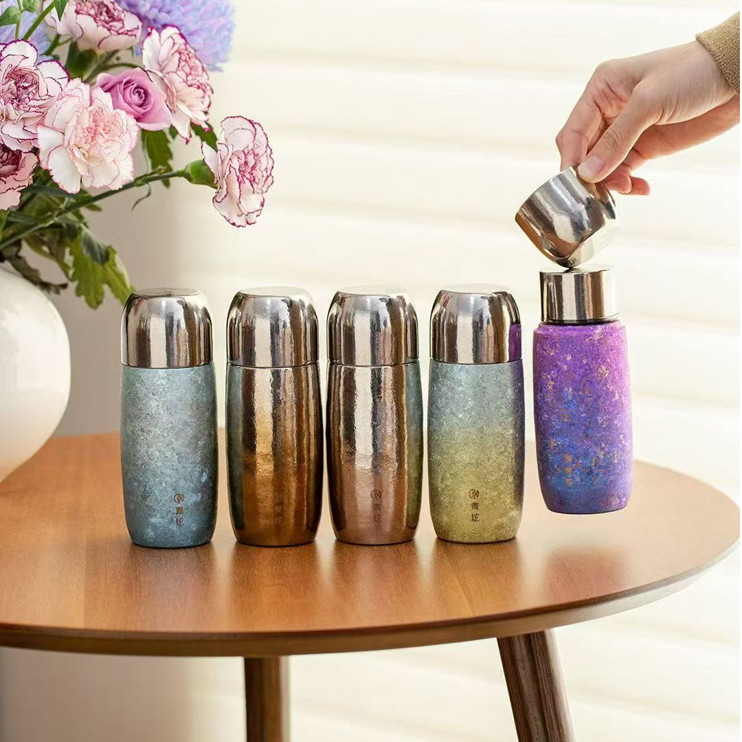 【青炫】mini渐变纯钛冰花保温杯180ml