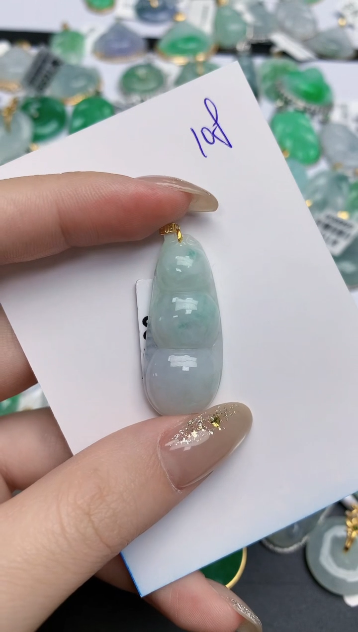 【闪购商品】翡翠颈饰18K金镶嵌 天然缅甸翡翠A货