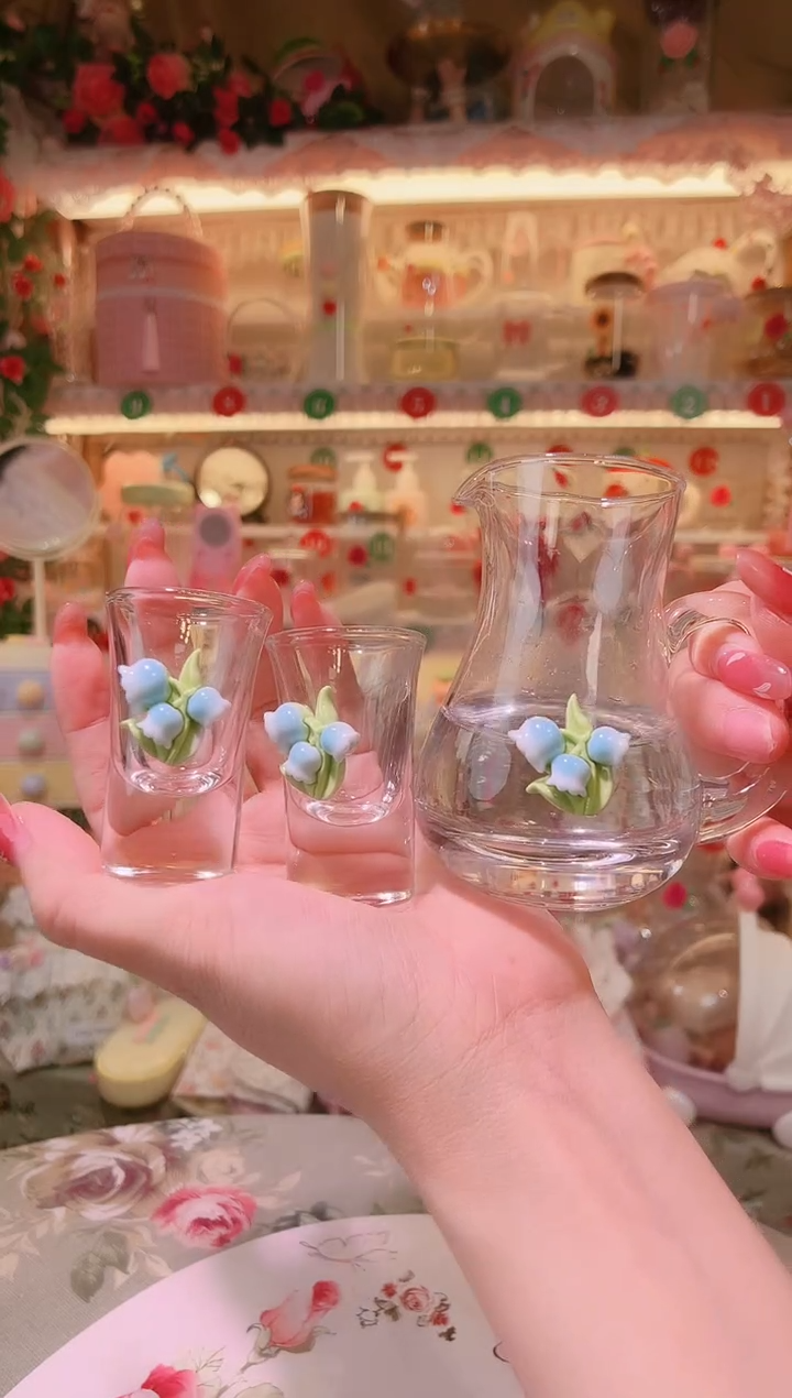 铃兰花酒具套装——手工制作品质好！