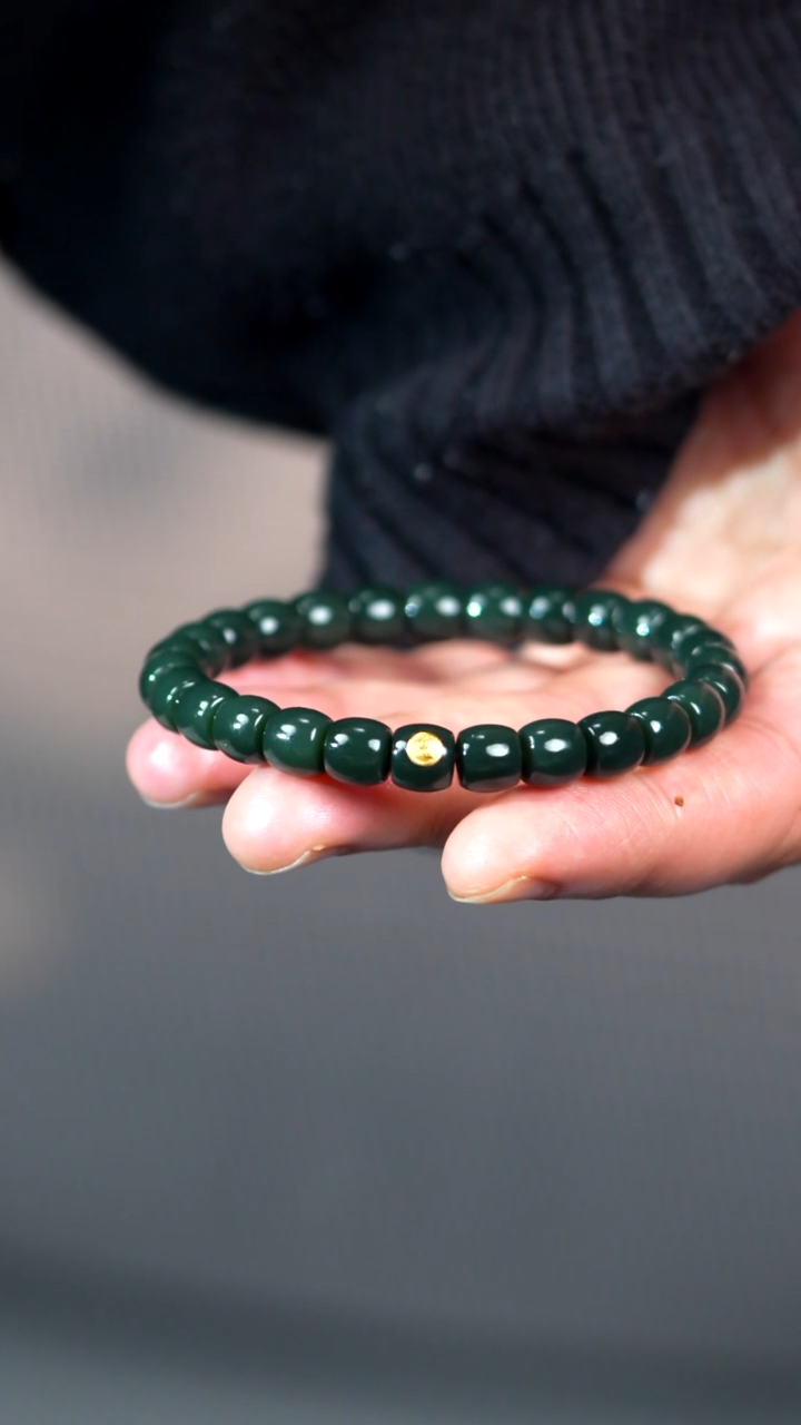 未镶嵌手链和田玉8mm叶城青玉