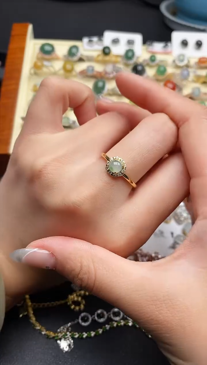 【闪购商品】翡翠戒指银S925镶嵌333333333+1