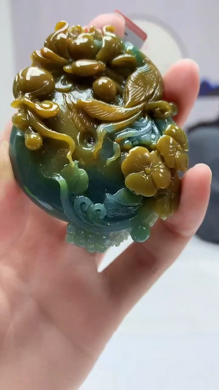 【闪购商品】定制翡翠未镶嵌4852zm-毛货挂件花鸟113