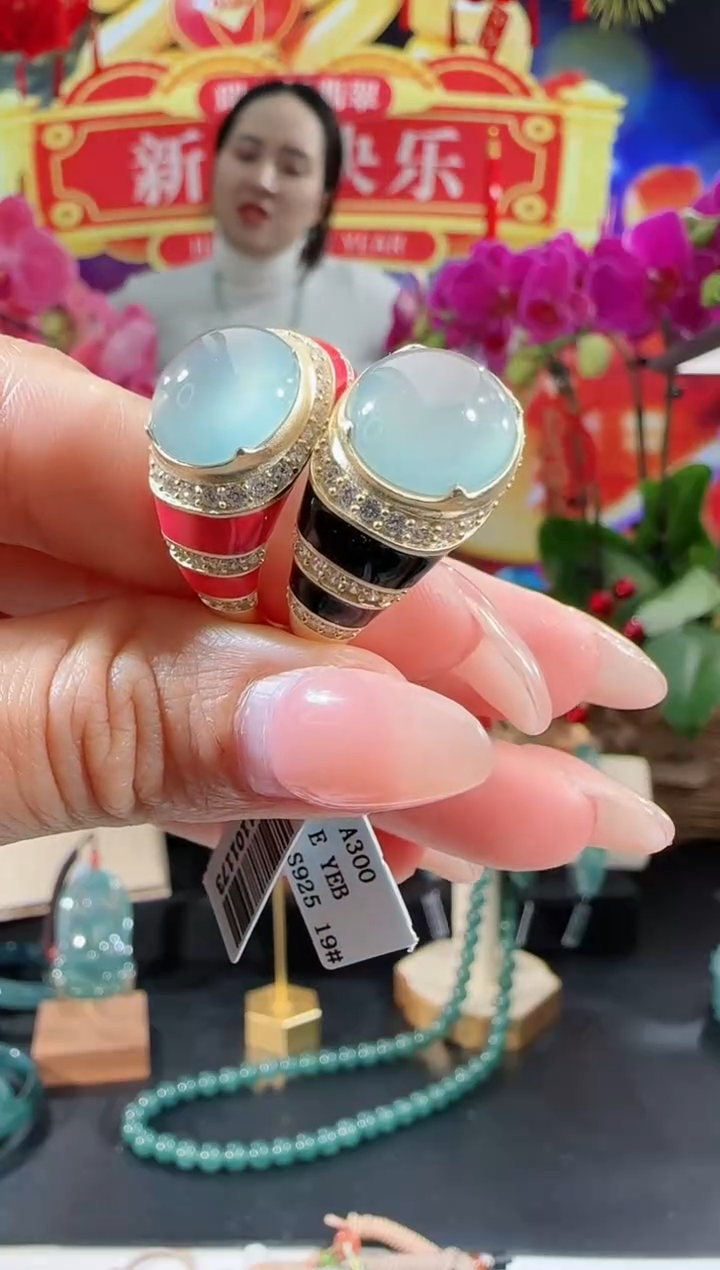 【闪购商品】翡翠戒指银S925镶嵌戒指多样性发一