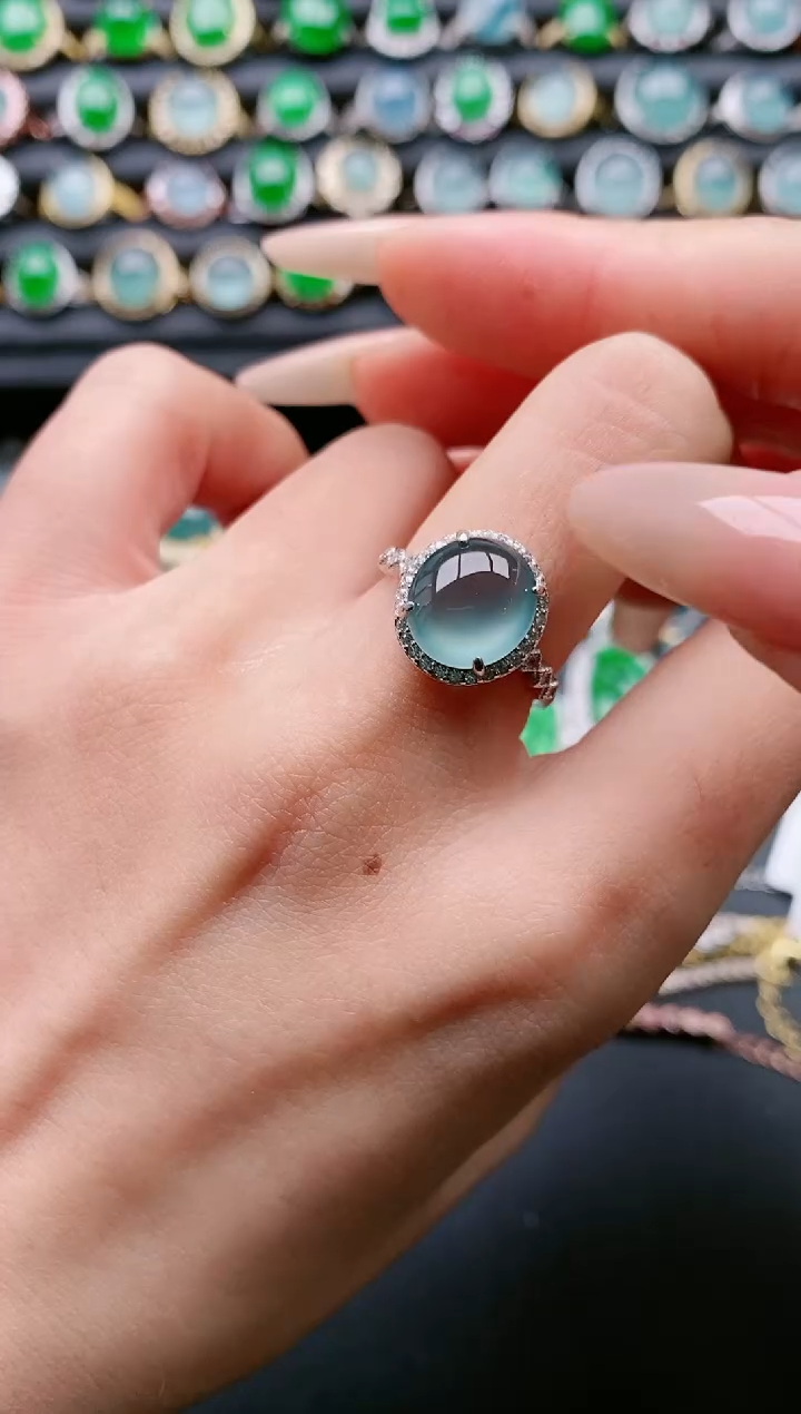 【闪购商品】翡翠戒指银S925镶嵌111111