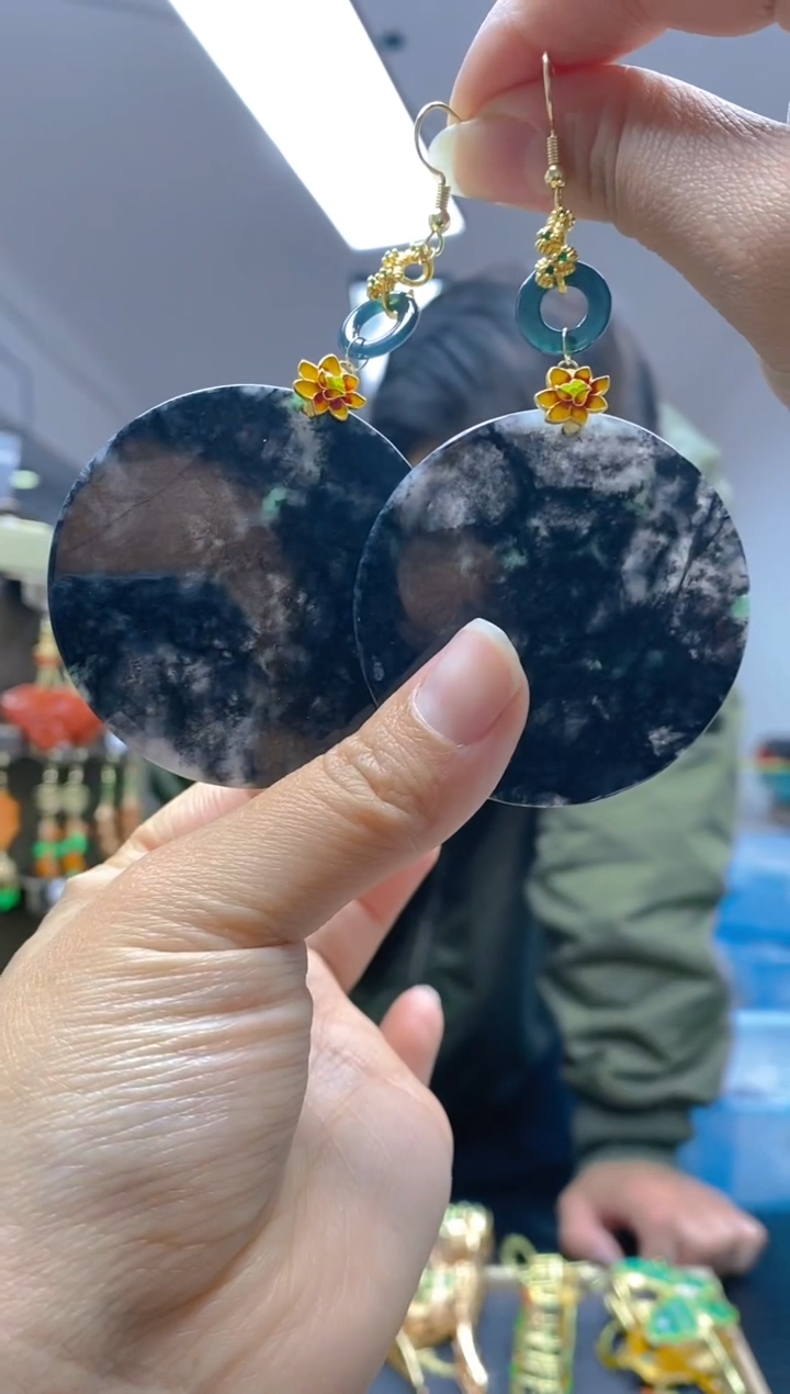 【闪购商品】翡翠耳饰合金0258翡翠耳钩