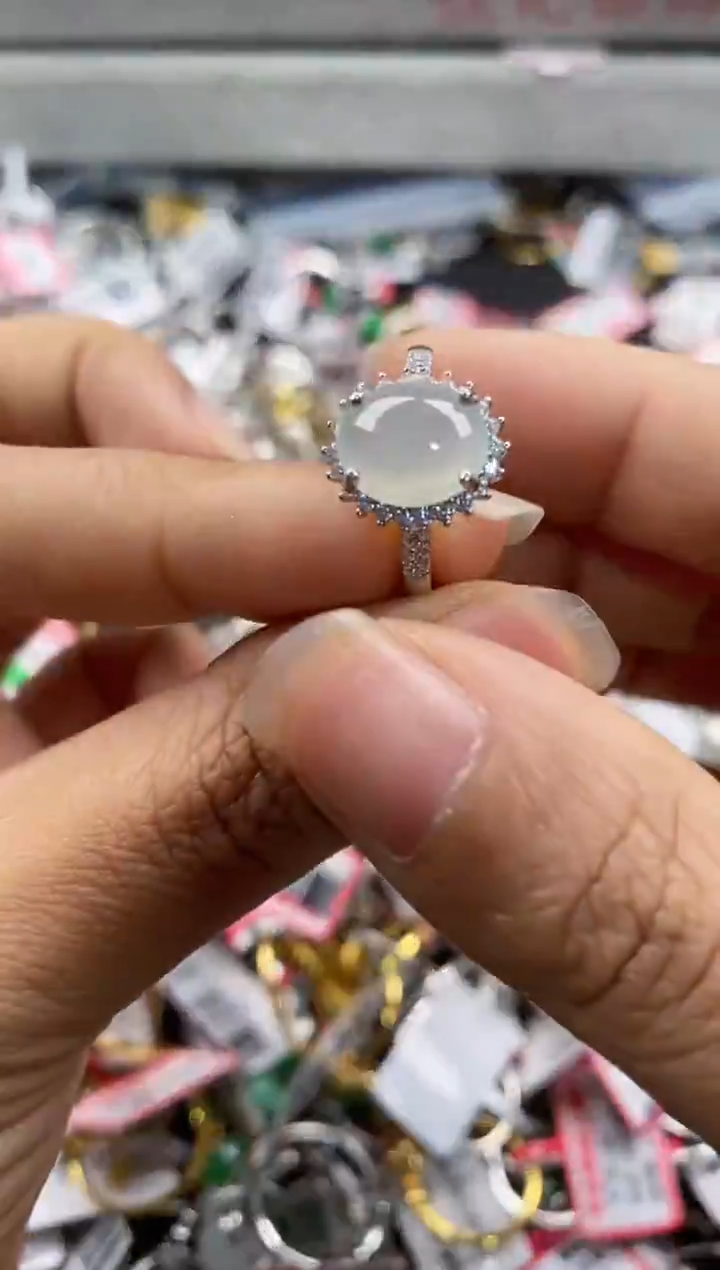 银S925镶嵌戒指翡翠222                 3