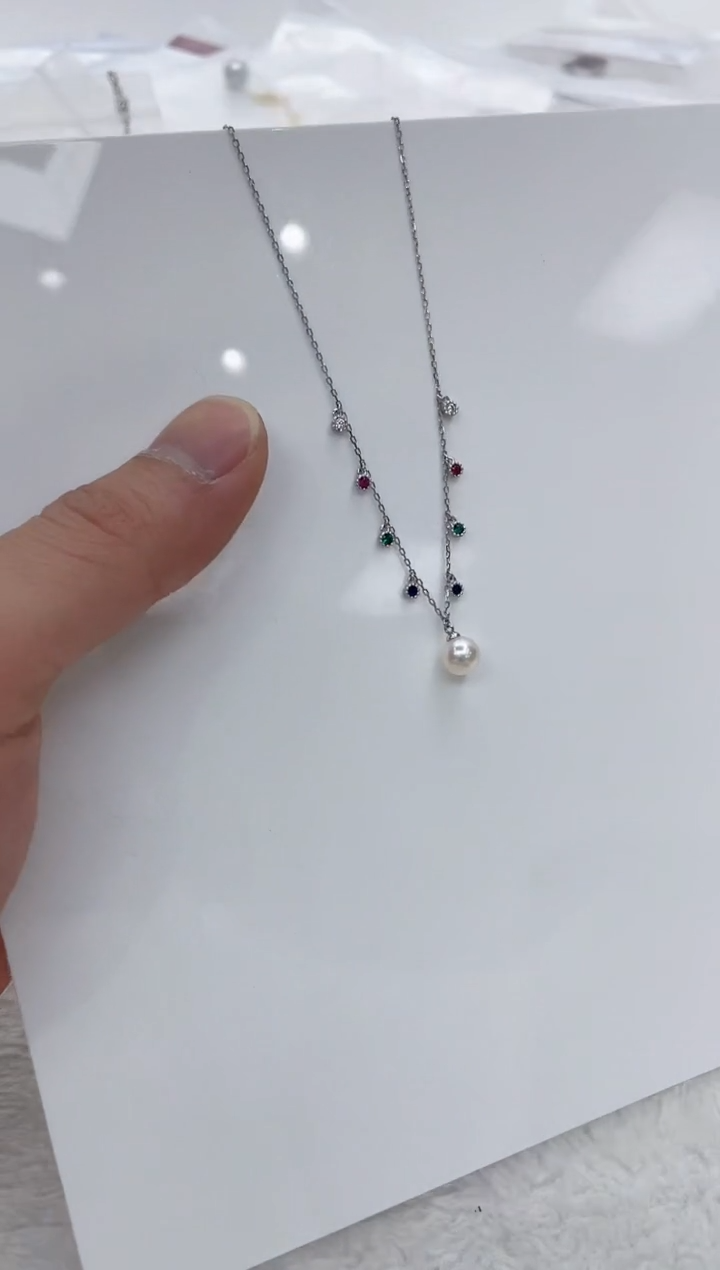 【闪购商品】海水珍珠颈饰银S925镶嵌海水珍珠项链