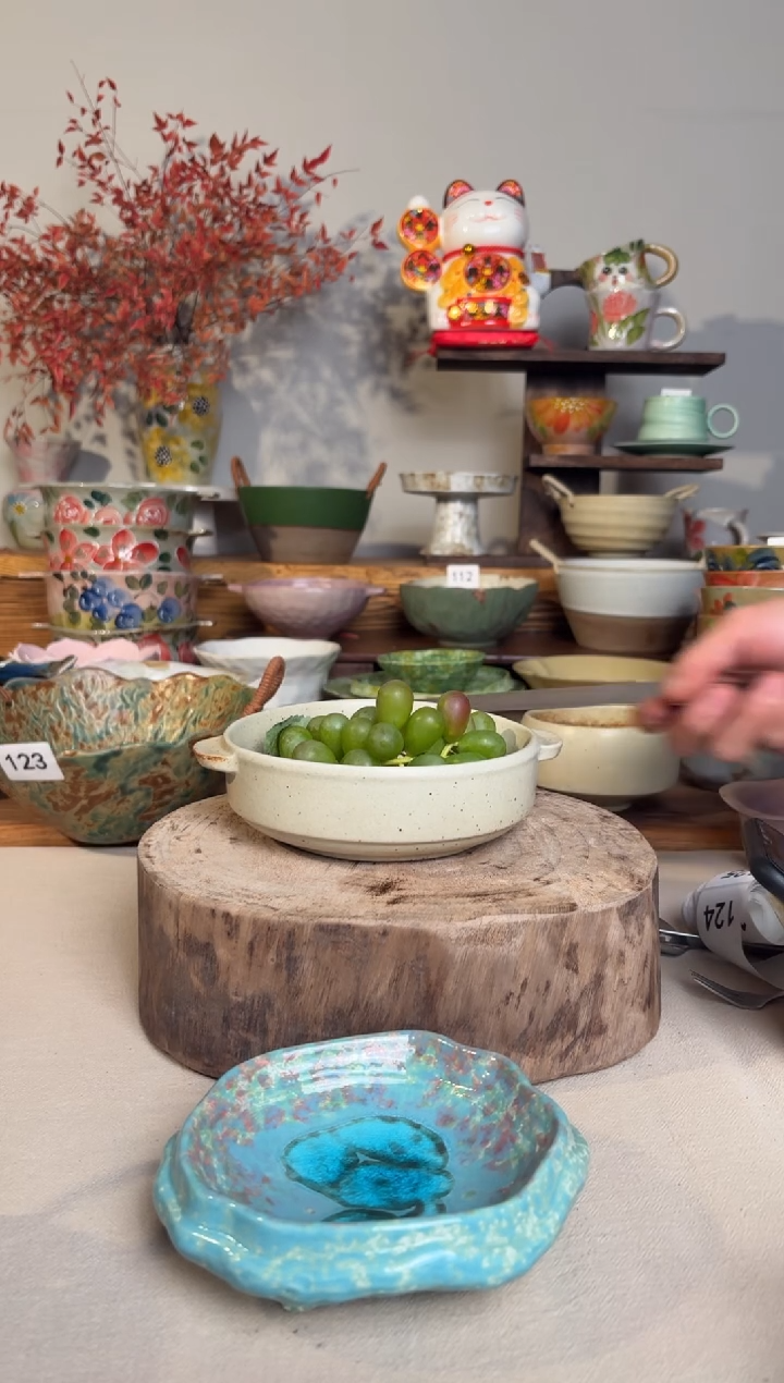 陶瓷21手作粗陶餐具1个装