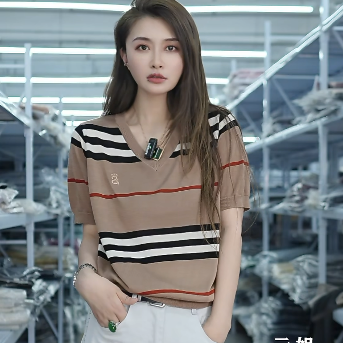 【例畔精选】2025新款气质减龄条纹百搭洋气针织衫上衣A389#