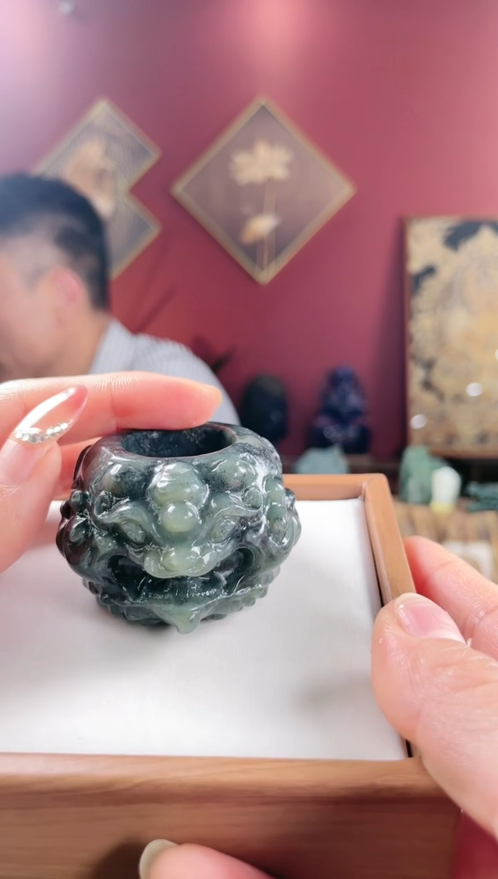 【闪购商品】和田玉把件未镶嵌兽面扳指