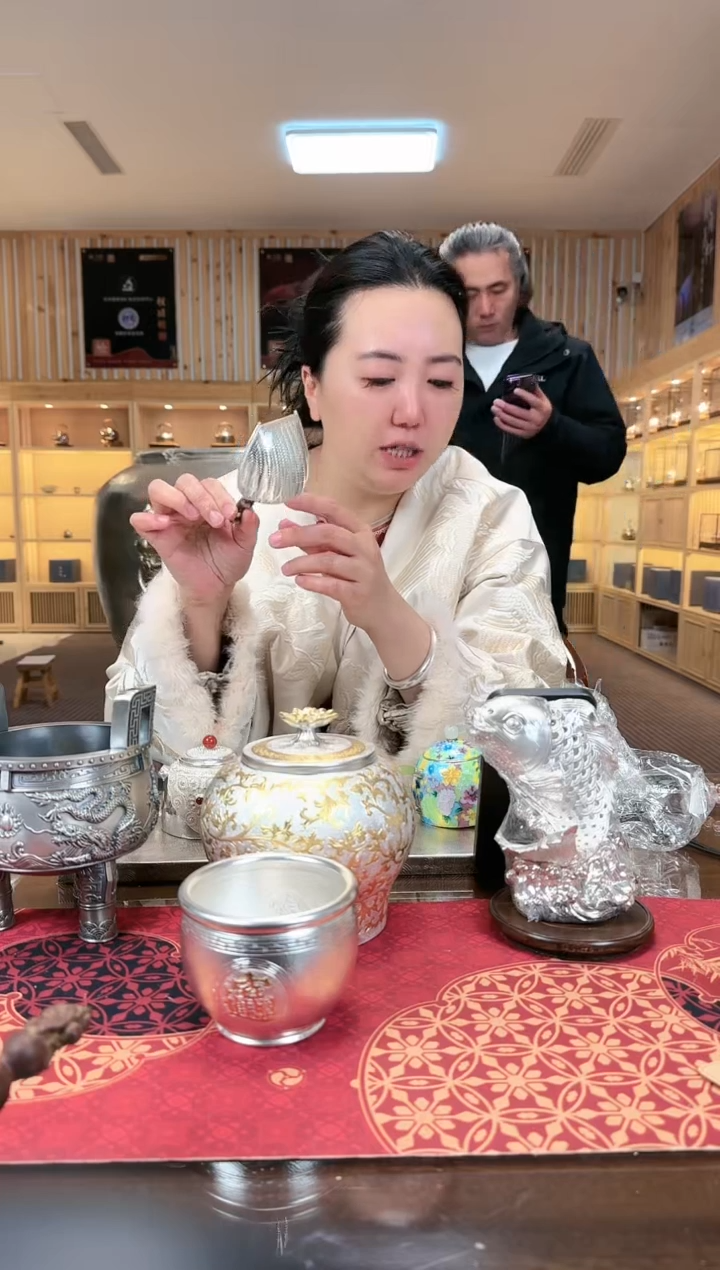 【闪购商品】足银999手工编制簸箕茶漏