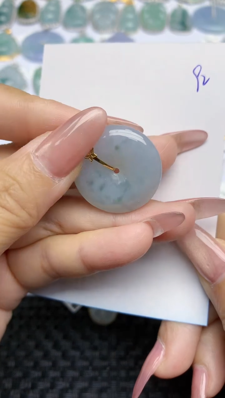 【闪购商品】翡翠颈饰18K金镶嵌天然A货翡翠 92