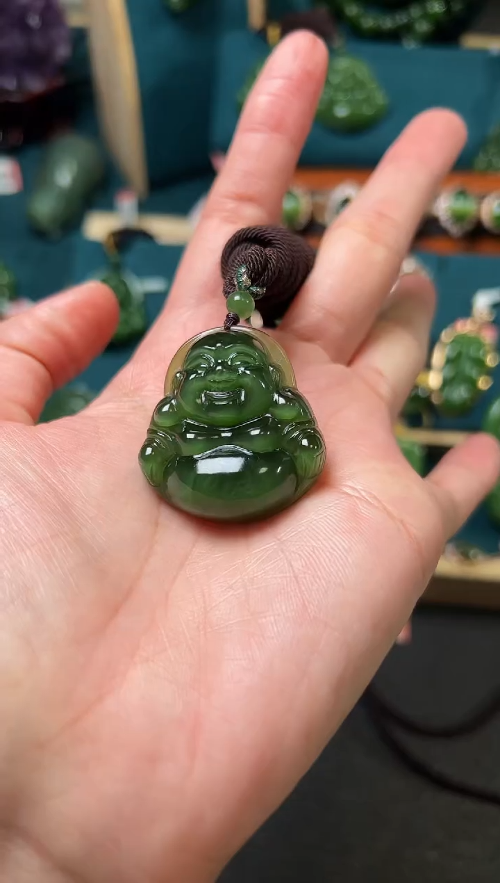 【闪购商品】和田玉（碧玉）颈饰未镶嵌碧玉33×34×11左右