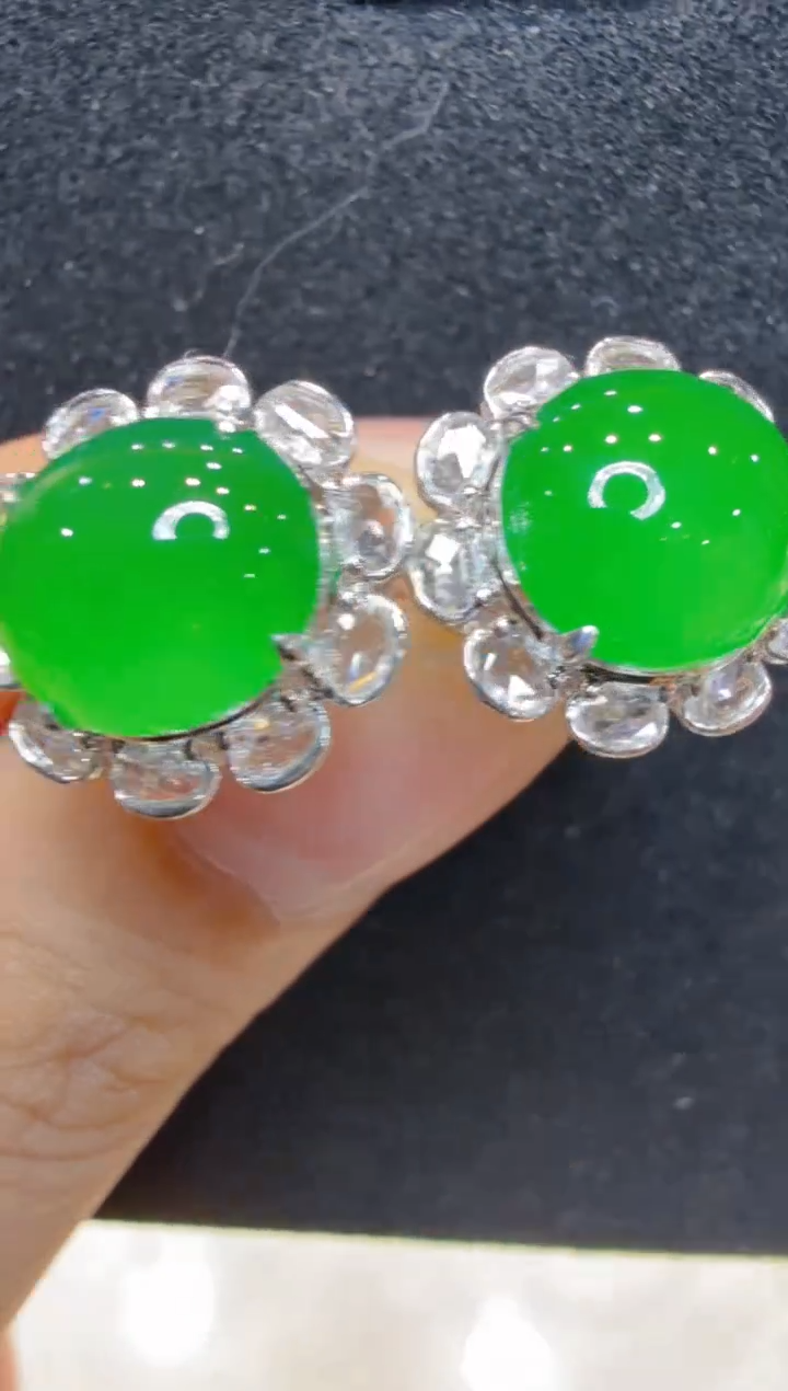 18K金镶嵌翡翠耳饰多样性团购发一件