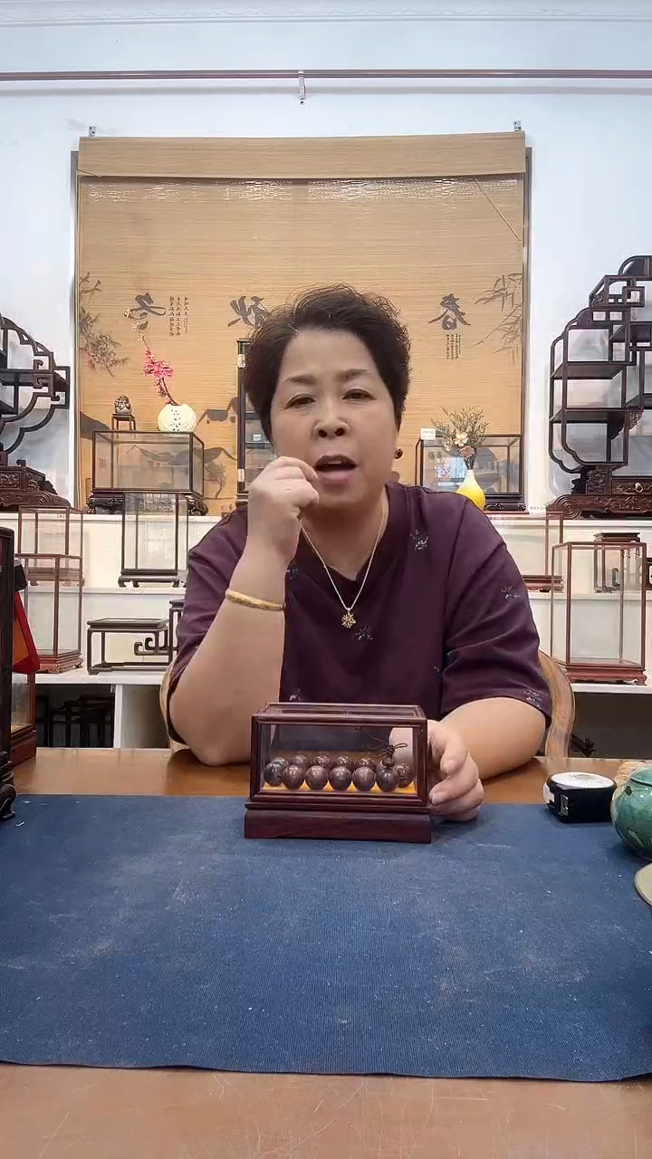 红酸枝木类木头款玻璃罩952