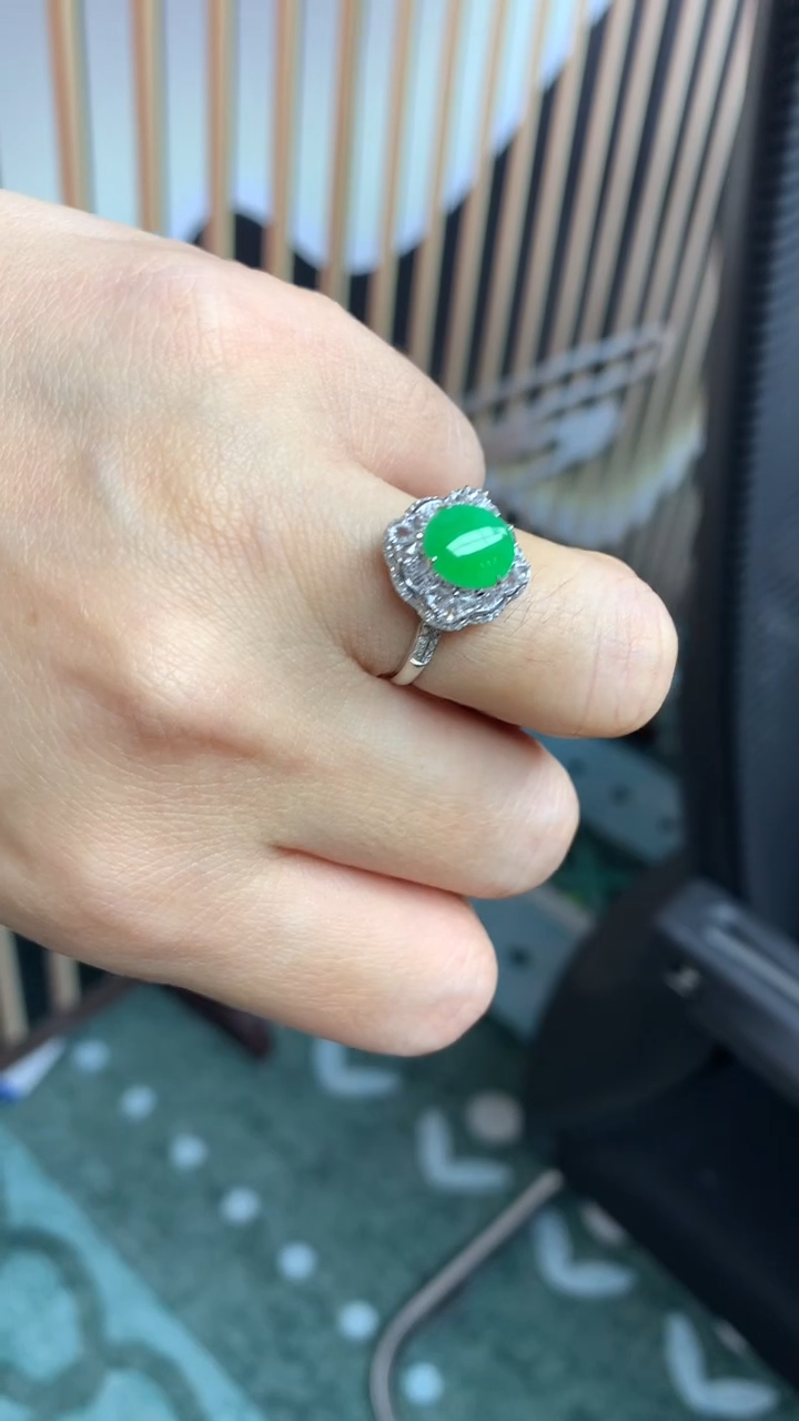 【闪购商品】翡翠戒指18K金镶嵌11-天然翡翠