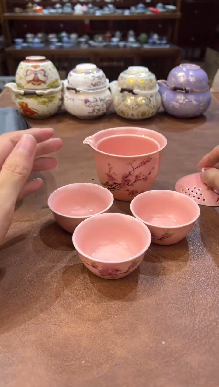 真的很便宜超好看会开片的旅行茶具