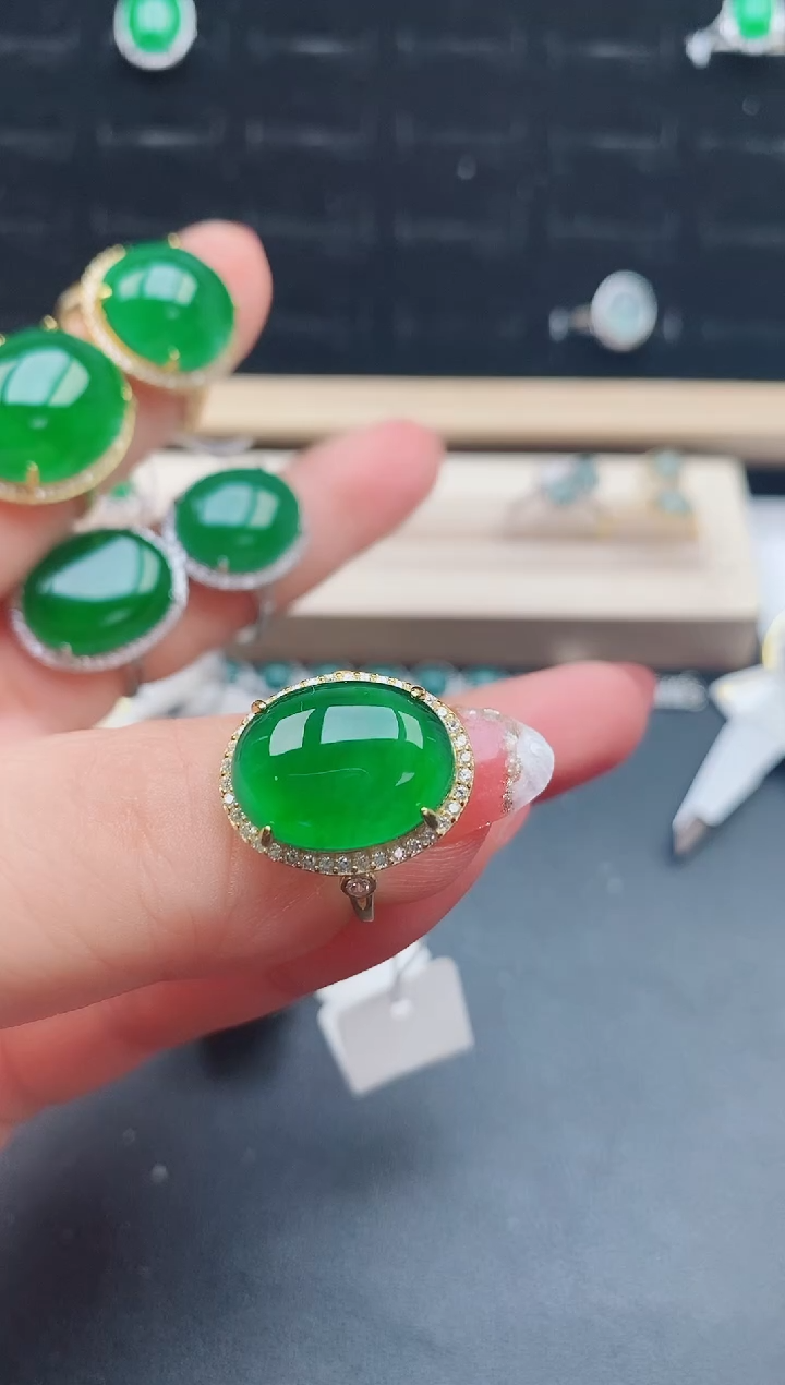 【闪购商品】翡翠戒指银S925镶嵌50800