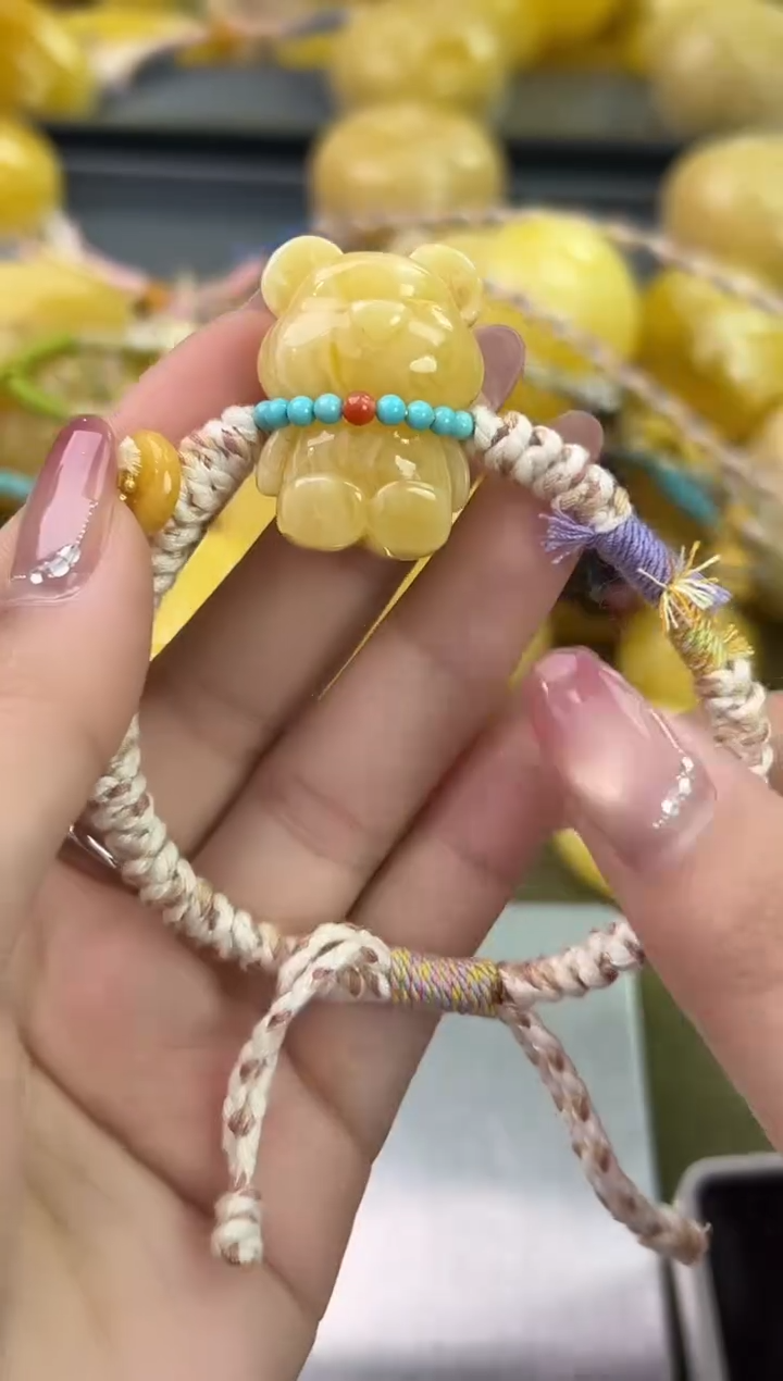 裸石琥珀未镶嵌天然琥珀蜜蜡手绳