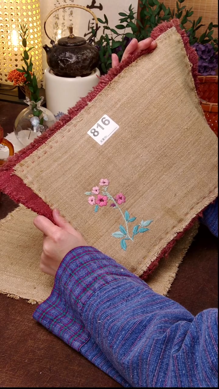  Cici手作刺子绣柿染壶垫杯垫816