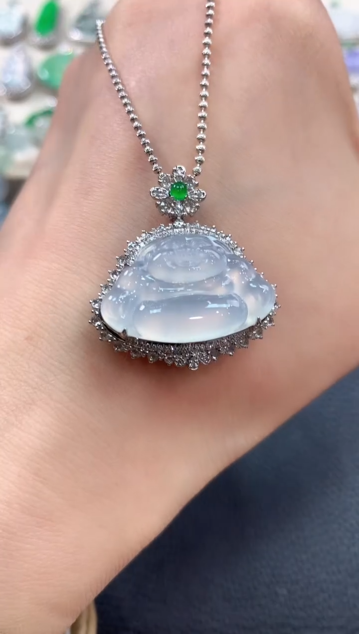 【闪购商品】翡翠吊坠(不含链)18K金镶嵌b121       