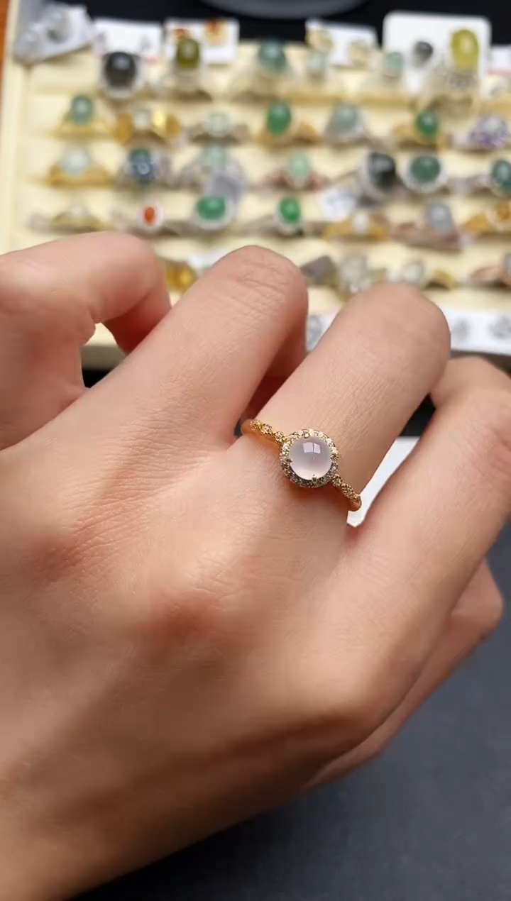 【闪购商品】翡翠戒指银S925镶嵌3333333+2